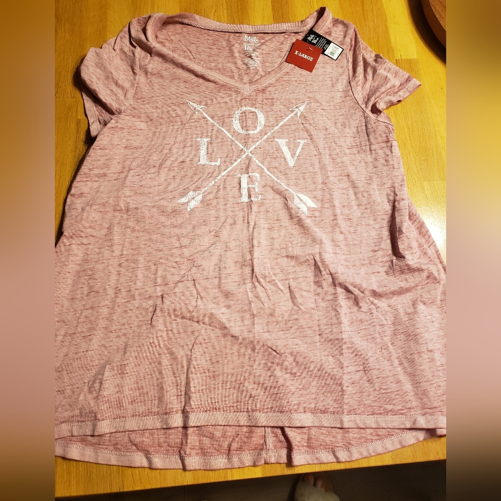 State of Mind Pink Love Arrow Tee